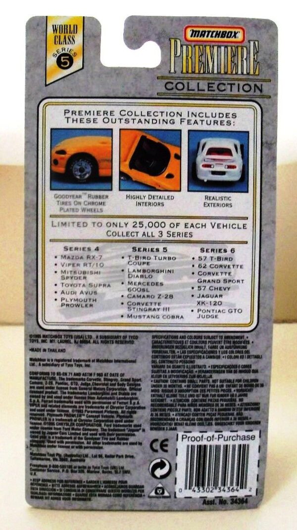 Mercedes 600SL “Blue- 1 of 25,000”! (Matchbox “Premiere World Class” Limited Edition Collection Series-5) “Rare-Vintage” (1996)
