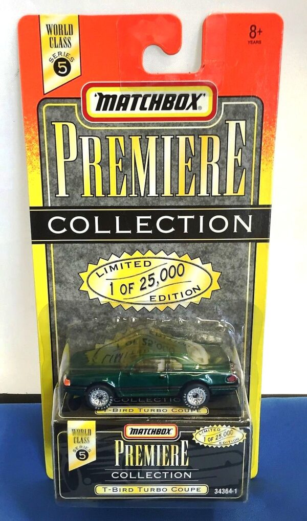 Series-5 T-Bird Turbo Coupe Green-0 T-Bird Tubro Coupe “Green- 1 of 25,000”! (Matchbox “Premiere World Class” Limited Edition Collection Series-5) “Rare-Vintage” (1996)