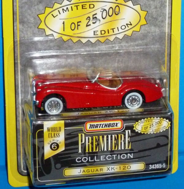 Series-6 Jaguar XK-120 Red-1a Jaguar XK-120 “Red- 1 of 25,000”! (Matchbox “Premiere World Class” Limited Edition Collection Series-6) “Rare-Vintage” (1996)