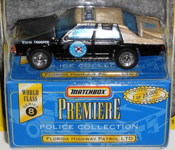 Series-8 Flordia Highway Patrol LTD-1 Flordia Highway Patrol “Black & Tan- 1 of 25,000”! (Matchbox “Premiere World Class Police” Limited Edition Collection Series-8) “Rare-Vintage” (1997)