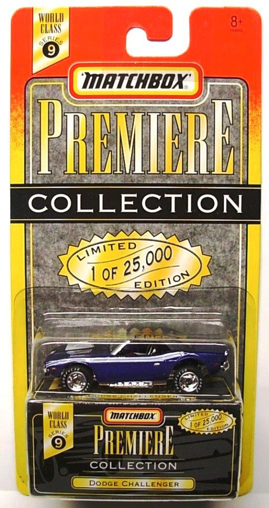 Dodge Challenger “Purple w/Side Stripe Tampo- 1 of 25,000”! (Matchbox “Premiere World Class” Limited Edition Collection Series-9) “Rare-Vintage” (1997) 