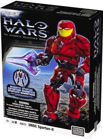 UNSC Spartan-II  "#29672-Red"! (Halo Wars Mega Bloks "Authentic Collector's Series") "Rare-Vintage" (2010)