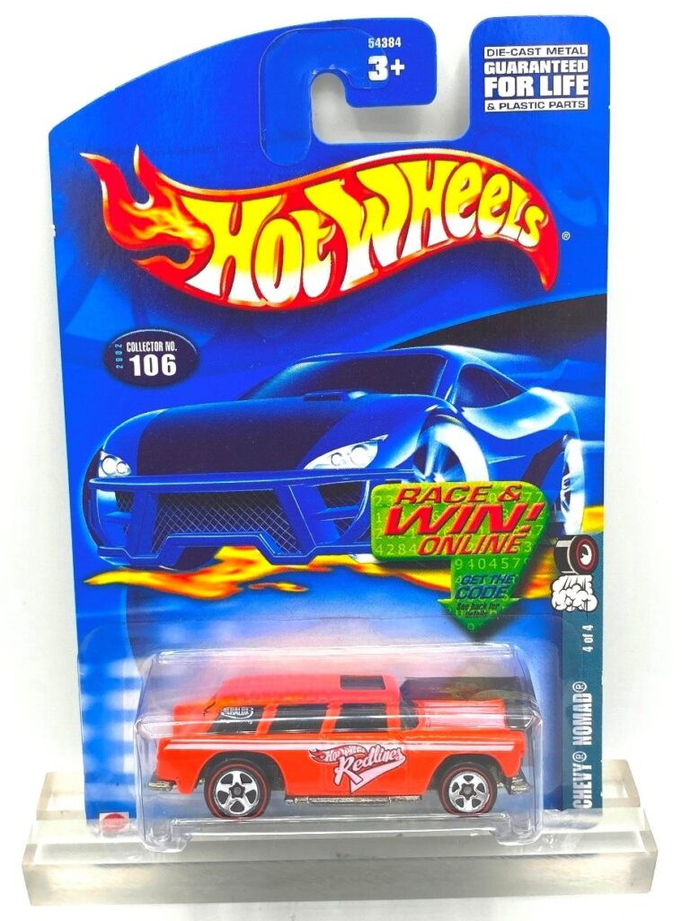 2002-A Hotwheels Red Lines Chevy Nomad #04 of #4 Orange=8 (1)