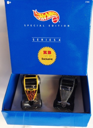 '33 Ford Roadster (KB Toys)1 '33 Ford Roadster Cars “KB-Toys Series-4” (Hotwheels “Exclusive  Special Edition 1:64 Scale” 2 Pc-Car Box Set) "Rare-Vintage" (2000)