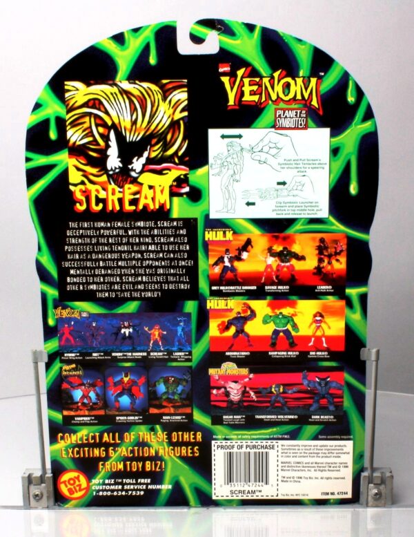 Scream "w/Living Tendril Hair" (Spider-Man Venom-Planet of the Symbiotes) "Rare-Vintage" (1996)
