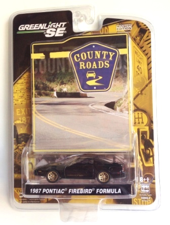 1987 Pontiac Firebird Formula (Greenlight SE) Black (2010) 1987 Pontiac Firebird Formula “1:64 Scale Black”! (Greenlight SE County Roads "Limited Edition" Series-4) “Rare-Vintage” (2010)