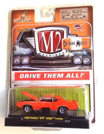 '69 Pontiac GTO Judge (Prototype) Release 13 DM 1969 Pontiac GTO Judge "Orange Car Error Card" ("Detroit-Muscle Prototype Car" S/B Red) 1:64 Scale (2010)