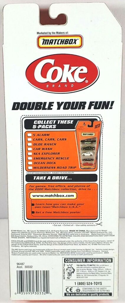 COCA-COLA Yellow-Corvette Exclusive Designs (MATCHBOX 5-PACK)-4