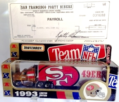 ’93 Season – San Francisco 49ers -(William Floyd’s Double Autograph) “Limited Edition Transporter”! (Matchbox “NFL-Team” Collectible) “Rare-Vintage” (1993) 