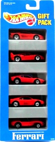 FERRARI (HW 5-PK (Red No 3 Car-7 spk)-