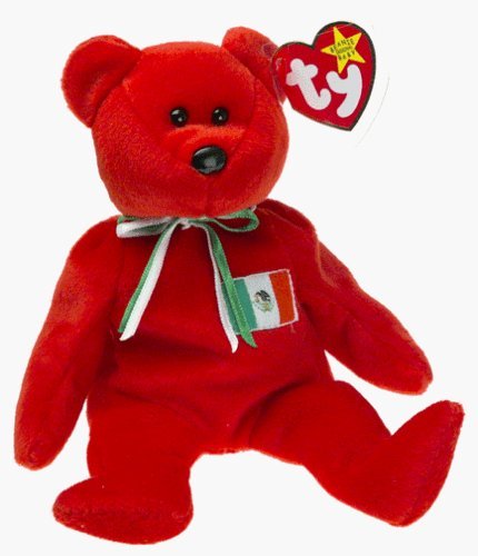 a Ty Beanie Baby Italian Osito Bear Italy Red Born 5 February 1999 