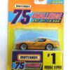 (1) Dodge Viper GTS Coupe Gold ('97) Dodge Viper GTS Coupe “Card #01- Metallic Gold -1 of 10,000 Ltd. Ed.” (Matchbox 75 Gold Challenge Ltd. Ed. Series) “Rare-Vintage” (1997)