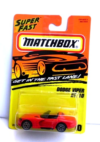 Dodge Viper RT/10-“Card! #10-Red” (Matchbox 75 “Tyco Fast Lane” Collectible Series) “Rare-Vintage” (1996)
