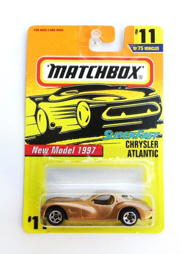 CHRYSLER ATLANTIC “Card #11- Gold” (Matchbox 75 Superfast Series) “Rare-Vintage” (1997) 