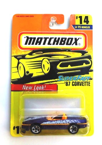 '87 CORVETTE “Card #14- Purple/White” (Matchbox 75 Superfast Series) “Rare-Vintage” (1997) 
