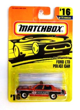 Ford LTD Police Car “Card #16- Copper 'n' Black” (Matchbox 75 Challenge Series) “Rare-Vintage” (1997) 