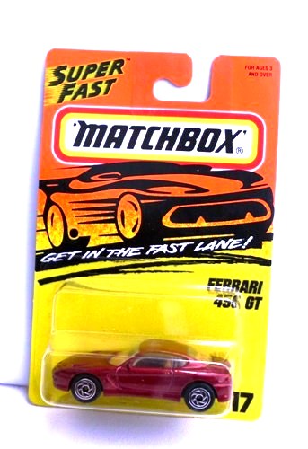 Ferrari 456 GT-“Card! #17-Metallic Maroon-Special” (Matchbox 75 “Tyco Fast Lane” Collectible Series) “Rare-Vintage” (1996) 