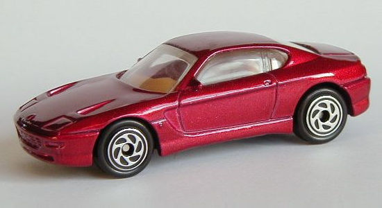 Ferrari 456 GT-“Card! #17-Metallic Maroon-Special” (Matchbox 75 “Tyco Fast Lane” Collectible Series) “Rare-Vintage” (1996) 