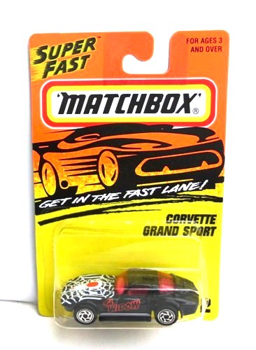 Corvette Grand Sport-“Card! #02-"The Widow" Black” (Matchbox 75 “Tyco Fast Lane” Collectible Series) “Rare-Vintage” (1996) 