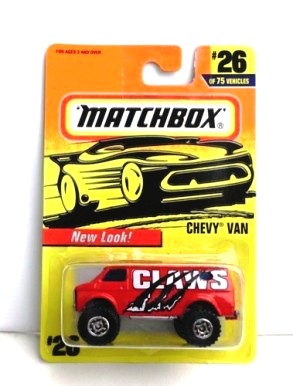 Chevy Van -(CLAWS) “Card #26-Red” (Matchbox 75 Challenge Series) “Rare-Vintage” (1997) 