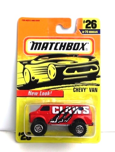 Chevy Van -(CLAWS) “Card #26-Red” (Matchbox 75 Challenge Series) “Rare-Vintage” (1997) 
