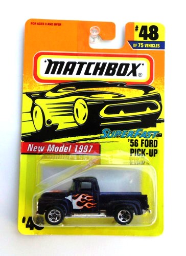 '56 FORD PICK-UP “Card #48- Purple w/Flames” (Matchbox 75 Superfast Series) “Rare-Vintage” (1997) 