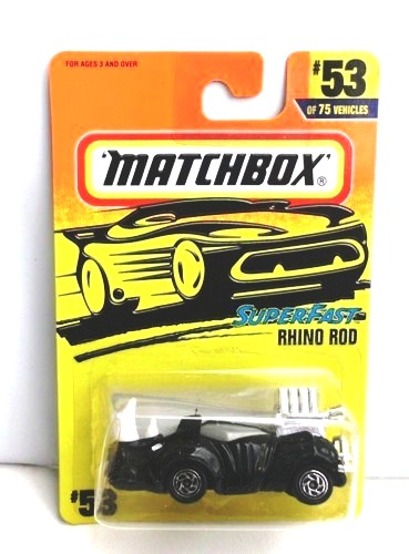 Rhino Rod -“Card #53- Black” (Matchbox 75 Superfast Series) “Rare-Vintage” (1997) 