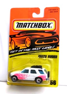 Isuzu Roded-“Card! #56-White/Pink” (Matchbox 75 “Tyco Fast Lane” Collectible Series) “Rare-Vintage” (1996) 
