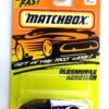 (62) Oldsmobile Areotech (Areotech L - Copy Oldsmobile Areotech- “Card! #62-Purple/White w/Silver Wheels & Areotech Tampo” (Matchbox 75 “Tyco Fast Lane” Collectible Series) “Rare-Vintage” (1994)