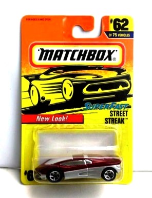 Street Streak -“Card #62-Red/Silver” (Matchbox 75 Superfast Series) “Rare-Vintage” (1997) 