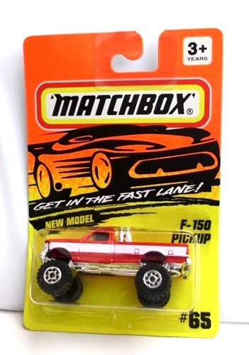 F-150 Pickup-“Card! #65-Red/White” (Matchbox 75 “Tyco Fast Lane” Collectible Series) “Rare-Vintage” (1996) 