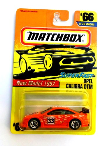 OPEL CALIBRA DTM “Card #66- Orange W/#33 Logo” (Matchbox 75 Superfast Series) “Rare-Vintage” (1997) 