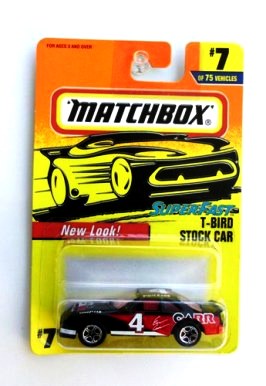 T-BIRD STOCK CAR “Card #07- Black/Red-#4 CARR” (Matchbox 75 Superfast Series) “Rare-Vintage” (1997) 
