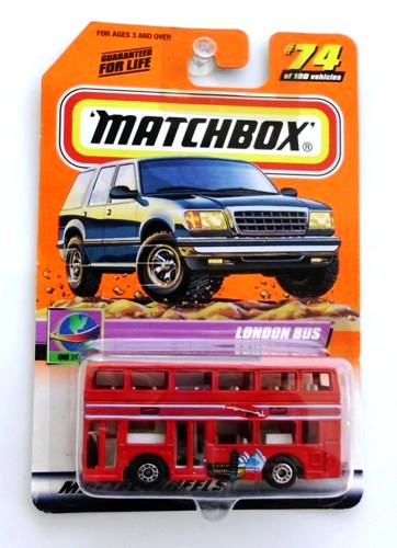 London Bus ("Double Deck") -"Card #74-Red" (Matchbox 100 Mattel Wheels Series) “Rare-Vintage” (1998) 