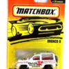 (39) Bronco II (White) Bronco II -“Card #39- White-LUIGI'S PIZZA” (Matchbox 75 Challenge Series) “Rare-Vintage” (1997)