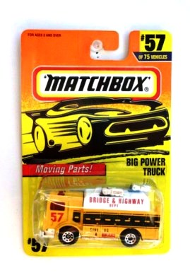 Big Power Truck -“Card #57-Yellow & White” (Matchbox 75 Challenge Series) “Rare-Vintage” (1997) 