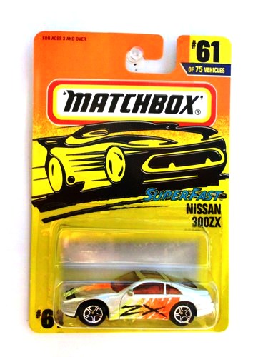 Nissan 300 ZX -“Card #61-Silver-ZX w/Yellow & Orange” (Matchbox 75 Superfast Series) “Rare-Vintage” (1997) 