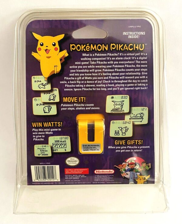 Pokémon Pikachu Gen-1 (New Generation I Virtual Pet)1998aa