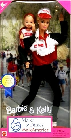 BARBIE~2 Barbie and Kelly Gift Set ("March of Dimes"-Walk America K-Mart "Exclusive Special Limited Edition") "Rare-Vintage" (1998)