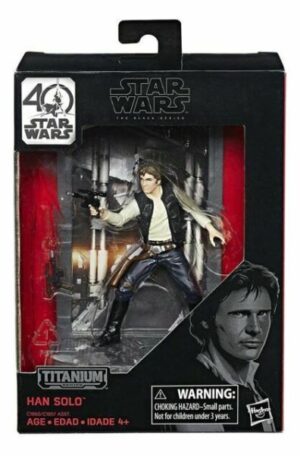 Han Solo “Star Wars 40th Anniversary Titanium Series w\Base & Backdrop-Release #5"! (Star Wars The Black Series) “Rare-Release” (2016)