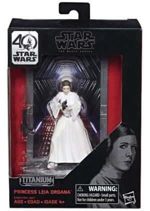 Princess Leia Organa “Star Wars 40th Anniversary Titanium Series w\Base & Backdrop-Release #4"! (Star Wars The Black Series) “Rare-Release” (2016)