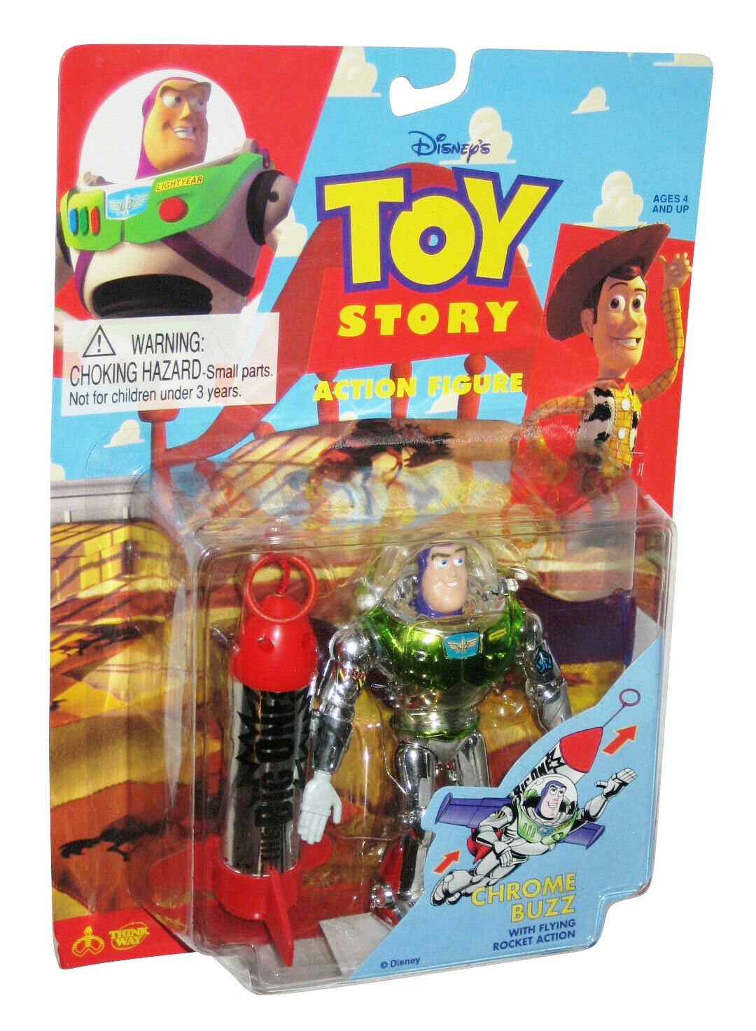 Disney's Toy Story Buzz Lightyear Flying Rocket Action 1995 1st Edition for sale online