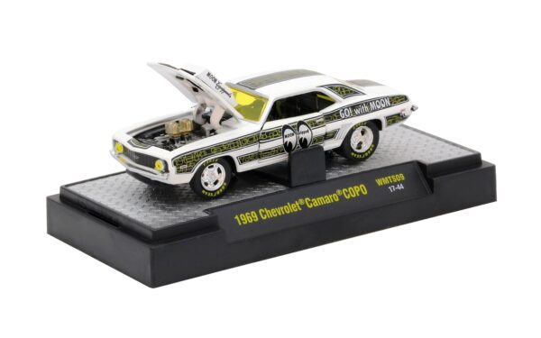 '69 Camaro COPO (White with Black Moon Equipped Decals) (1a)