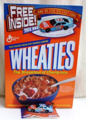 2000 Wheaties Car #43 Petty Enterprises Cars "1 of 5 Die-Cast Cars 1:64 Scale Wheaties Collectors Cereal Box & Car Edition" (General Mills) "Rare-Vintage" (2003)