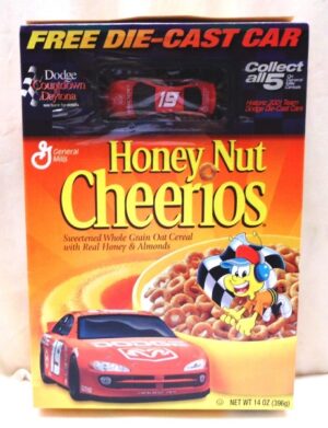Casey Atwood #19 Die-Cast 1:64 Scale "Honey Nut Cheerios-Dodge Daytona Countdown-Collectors Cereal Box & Car Edition" (General Mills) "Rare-Vintage" (2001)