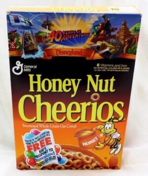 Honey Nut Cheerios Disneyland 40th Box "Birthday-40 Years Of Adventures Collectors Cereal Box Edition" (General Mills) "Rare-Vintage" (1996)