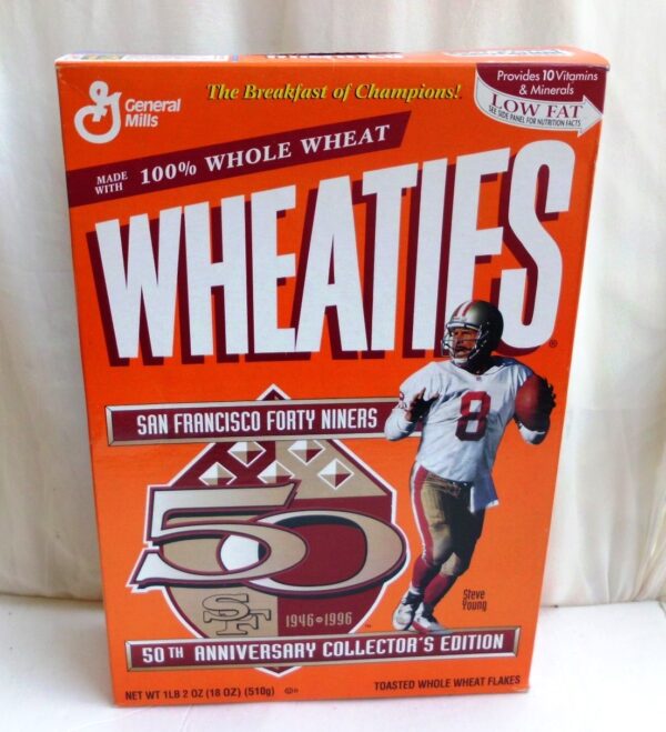 Steve Young #8 NFL (49ers 50th Anniversary Collectors Ed) Wheaties (1)