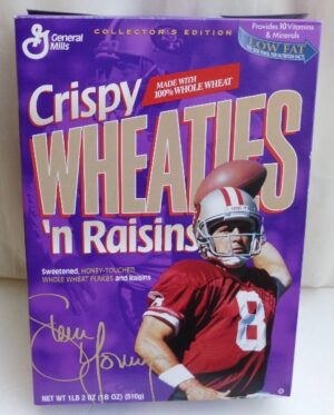 Steve Young 49er's #8 "Crispy Wheaties 'n Raisins Collector's Edition" (Empty-Not Flatten-Wheaties Cereal Box  General Mills) "Rare-Vintage" (1997)