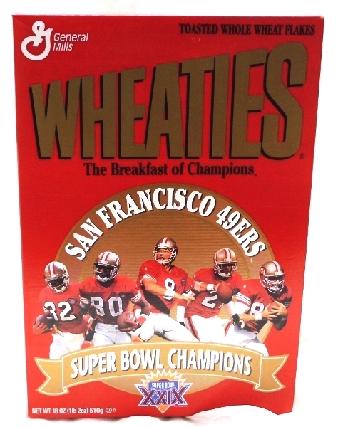 1995 Wheaties San Francisco 49ers Cereal Box ab286 