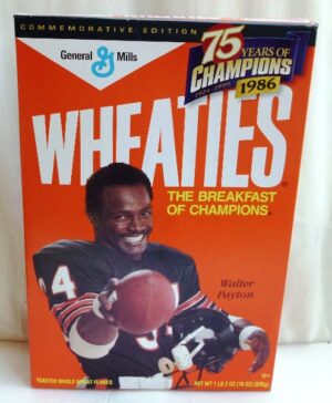 Walter Payton Chicago Bears #34 "1986 Commemorative Edition - 75 Years Of Champions" (Empty-Not Flatten-Wheaties Cereal Box  General Mills) "Rare-Vintage" (1999)